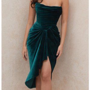 house of cb, lysette green dress, xs